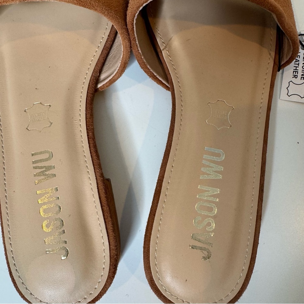 Jason Wu NWT tan suede slide sandals size 8 - Picture 5 of 8